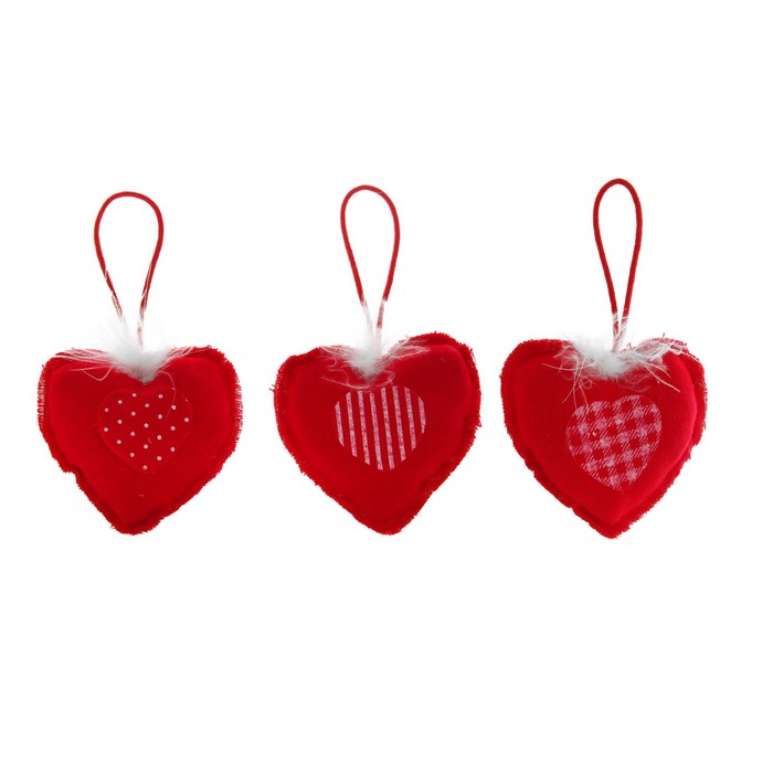 Мягкая игрушка-подвеска "Сердце" с пушком, цвета МИКС