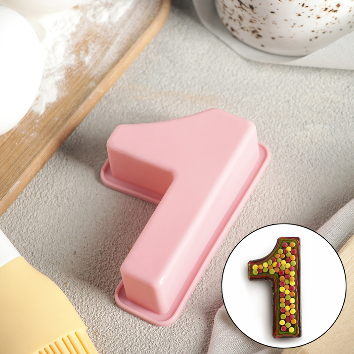 Форма для выпечки "Малая цифра один", цвета МИКС