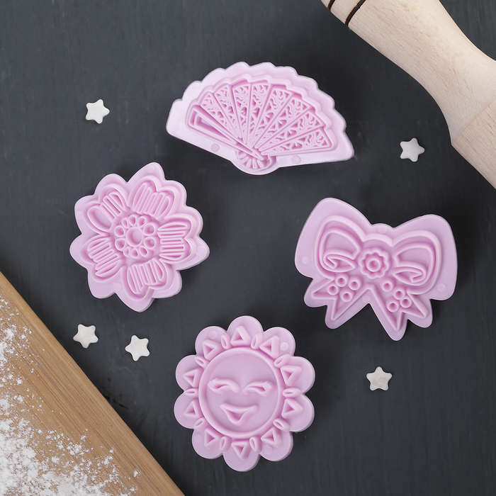 Набор печатей для марципана и теста 4 шт 6х5х1,5 см