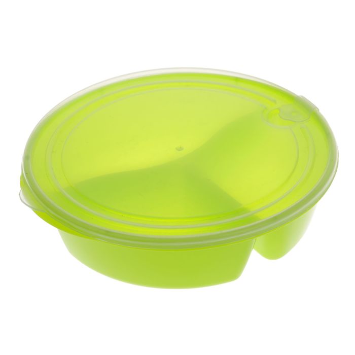 Ланч-бокс круглый "Универсал", 3 отделения: 0,2 л, 0,2 л, 0,3 л, цвета МИКС