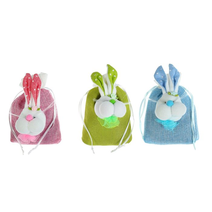 Подарочная сумочка "Усатый зайка" с цветочком на голове, цвета МИКС