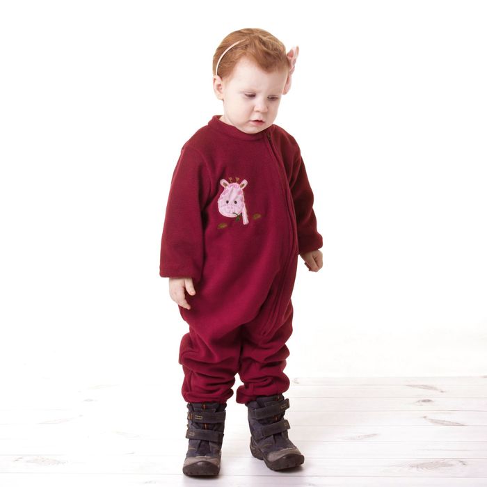 Комбинезон для девочки "Крошка Я" Бордо, рост 68-74 см, флис