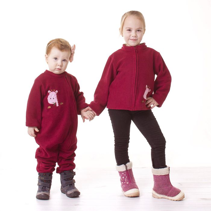 Комбинезон для девочки "Крошка Я" Бордо, рост 68-74 см, флис