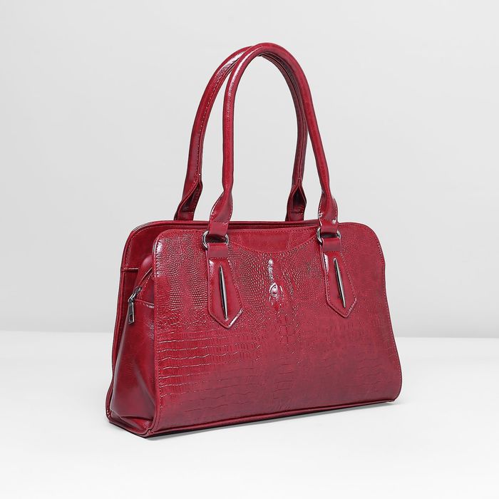 Сумка женская на молнии, 1 отдел, наружный карман, цвет красный