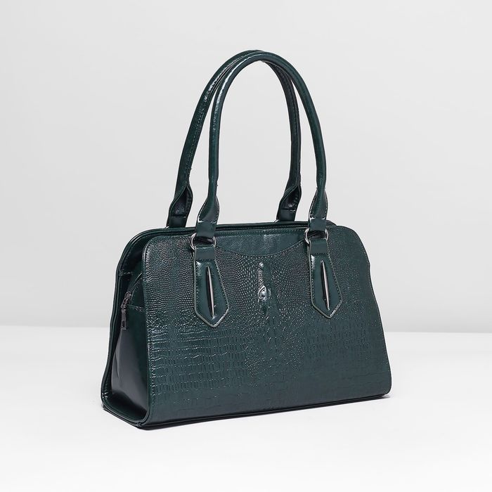 Сумка женская на молнии, 1 отдел, наружный карман, цвет зелёный