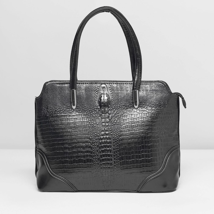 Сумка женская на молнии, 1 отдел, наружный карман, цвет чёрный