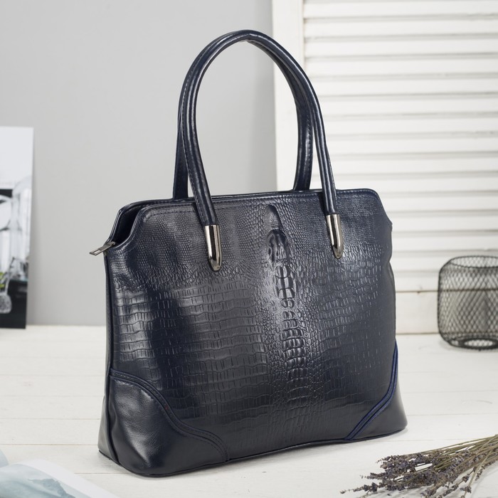 Сумка женская на молнии, 1 отдел, наружный карман, цвет синий