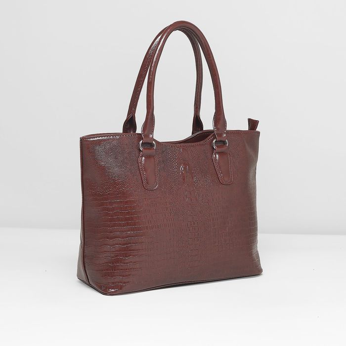 Сумка женская на молнии, 1 отдел с перегородкой, наружный карман, цвет коричневый