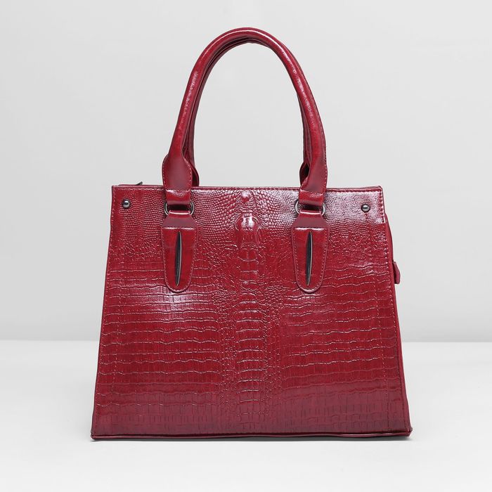 Сумка женская на молнии, 2 отдела, наружный карман, цвет красный