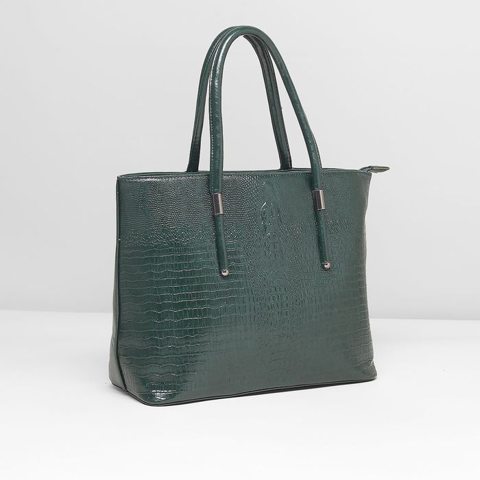 Сумка женская на молнии, 1 отдел с перегородкой, наружный карман, цвет зелёный