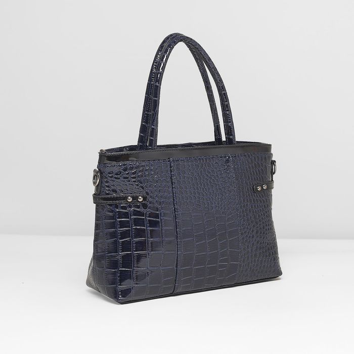 Сумка женская на молнии, 1 отдел с перегородкой, наружный карман, цвет синий