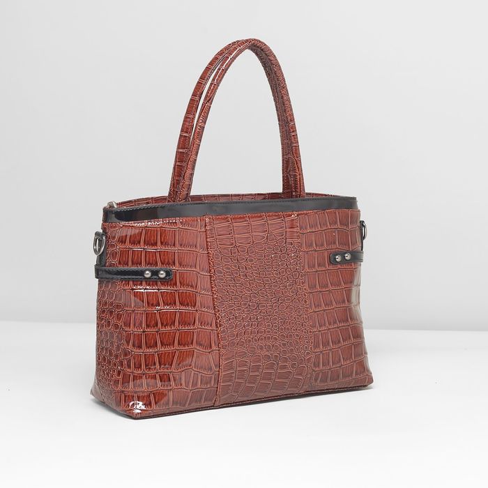 Сумка женская на молнии, 1 отдел с перегородкой, наружный карман, цвет рыжий