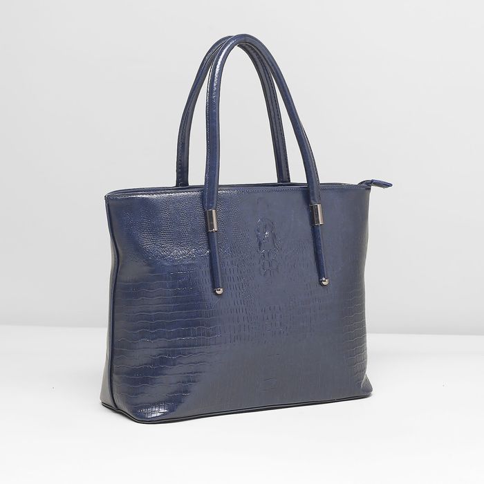 Сумка женская на молнии, 1 отдел с перегородкой, наружный карман, цвет синий