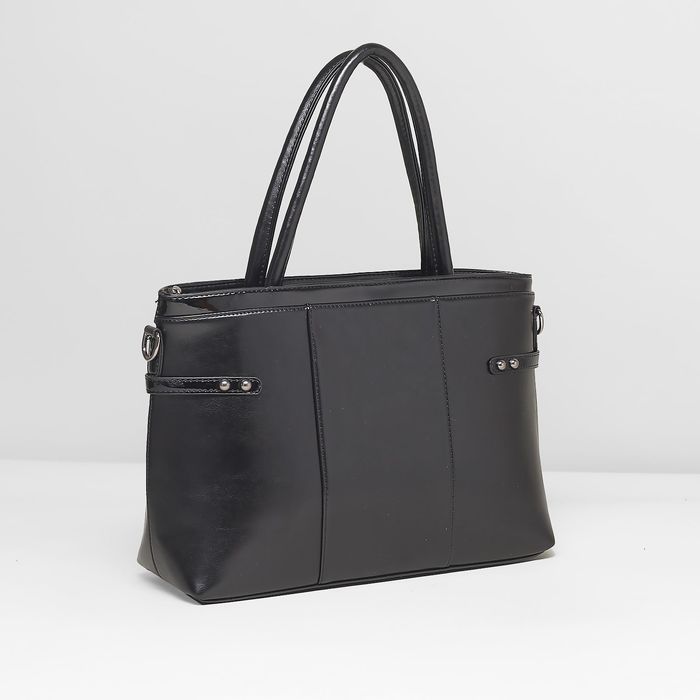 Сумка женская на молнии, 1 отдел с перегородкой, наружный карман, цвет чёрный