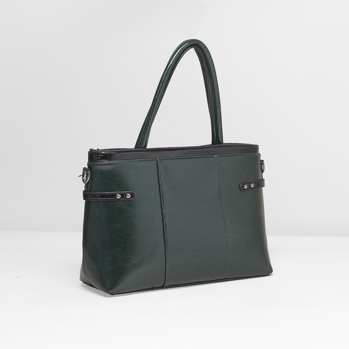 Сумка женская на молнии, 1 отдел с перегородкой, наружный карман, цвет зелёный