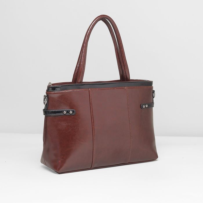 Сумка женская на молнии, 1 отдел с перегородкой, наружный карман, цвет коричневый