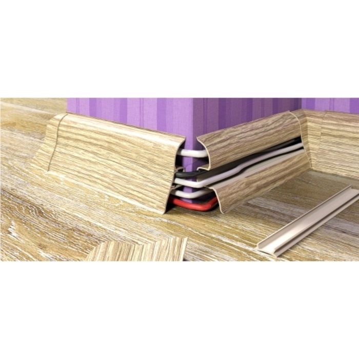 Напольный плинтус ecoline-136 венге