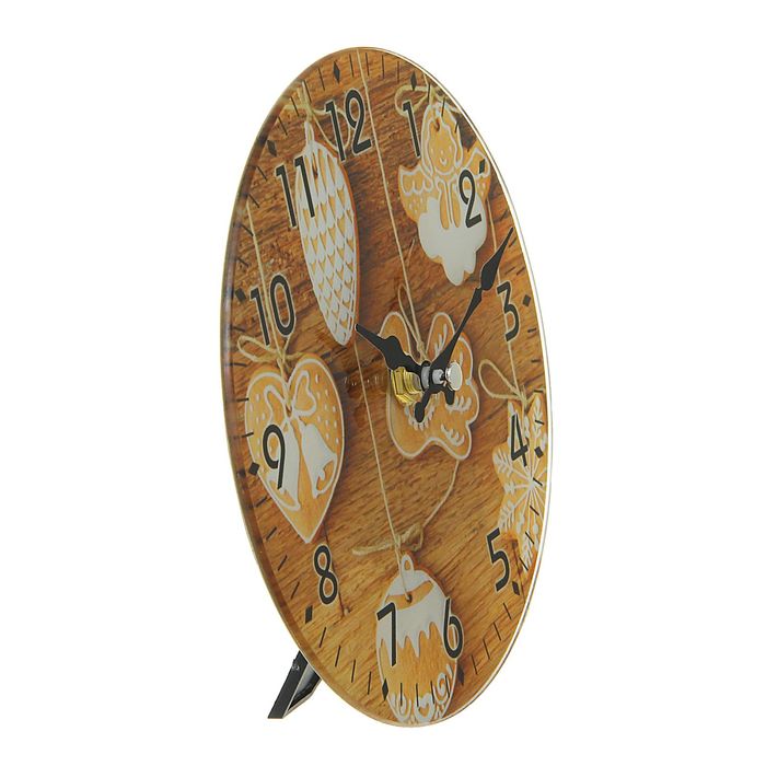 Часы настенные круг серия "Есения" с подставкой Медовые прянички d=17см