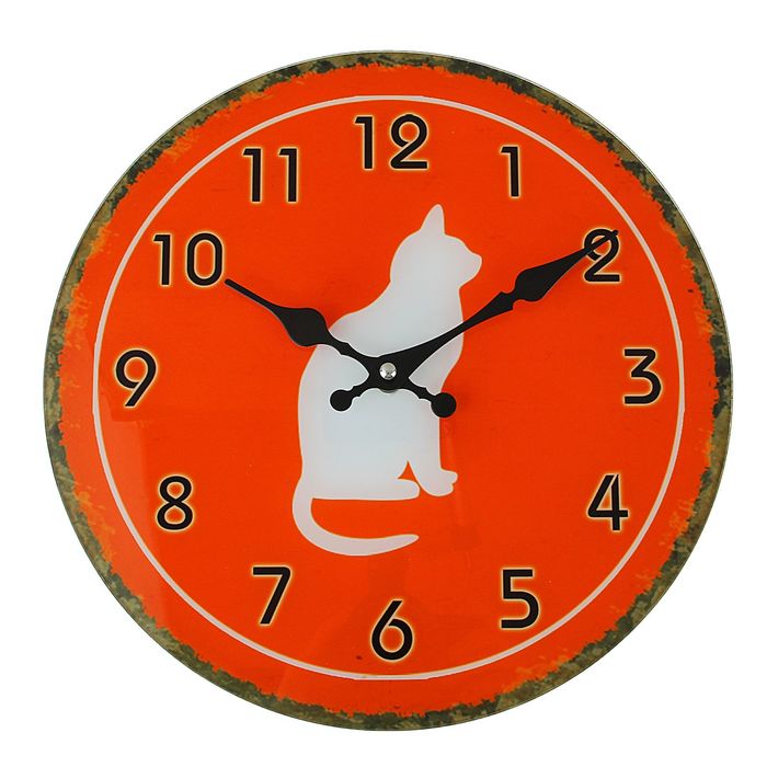 Часы настенные круг серия "Есения" Киса d=30см