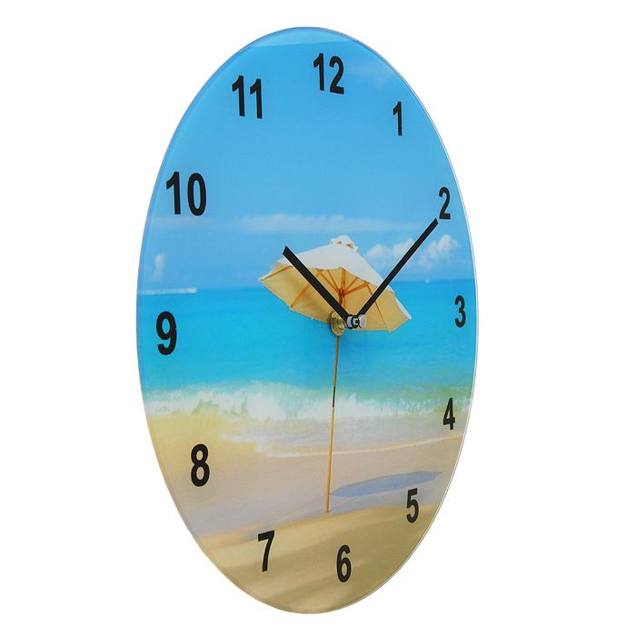 Часы настенные круг серия "Есения" Пляжный зонтик d=30см