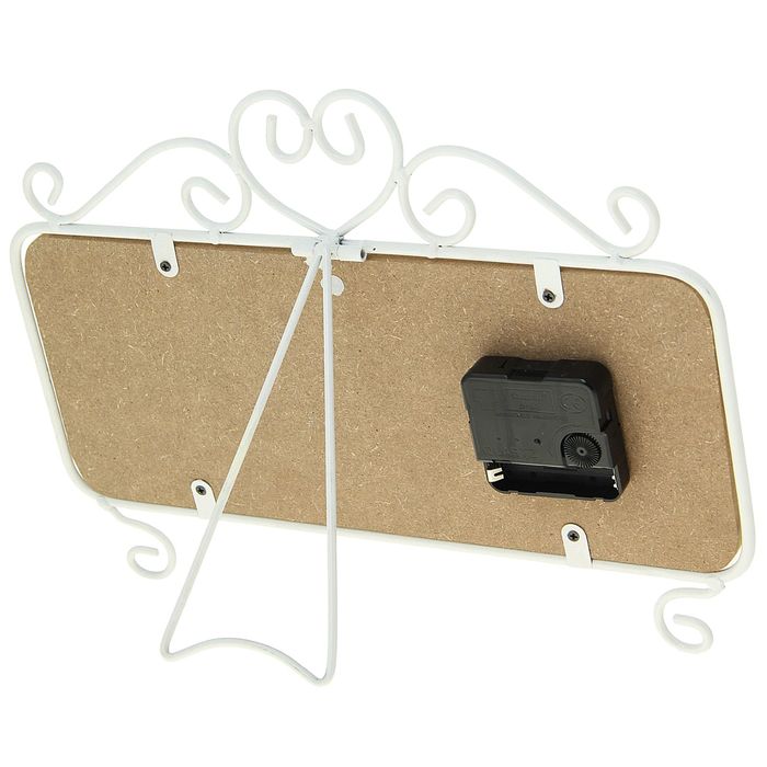 Часы настольные серия Ковка. На ножках, на циферблате Травы, белые 22*32см