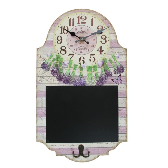 Часы настенные «Лаванда», доска для записи мелом в комп-те, 29х50 см