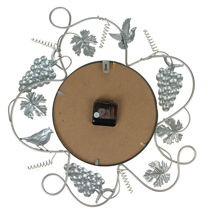 Часы настенные, серия Ажур «Птички и виноградная лоза», 48х49 см