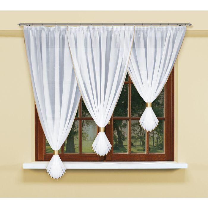 Гардина, размер 160х350 см, цвет белый