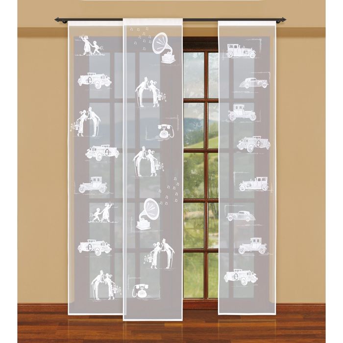 Гардина-панно, размер 50х250 см-3 шт, цвет белый