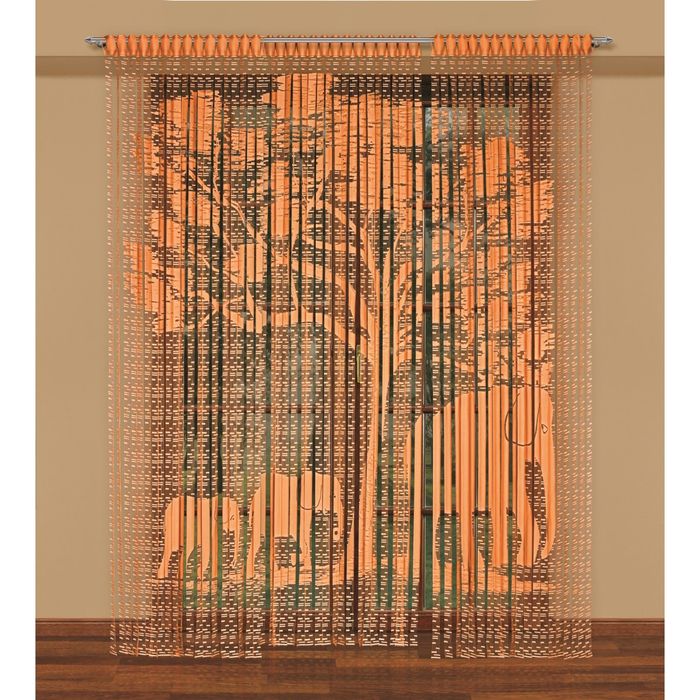 Гардина-лапша, размер 270х250 см, оранжевый