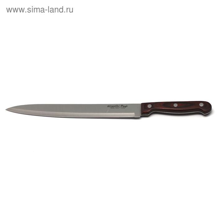 Нож для нарезки Atlantis, цвет тёмно-коричневый, 23 см нож для нарезки atlantis цвет коричневый 19 см