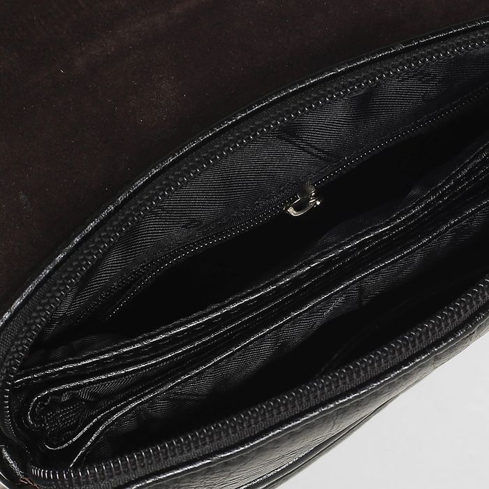 Планшет мужской, 5 отделов, 2 наружных кармана, регулируемый ремень, цвет чёрный