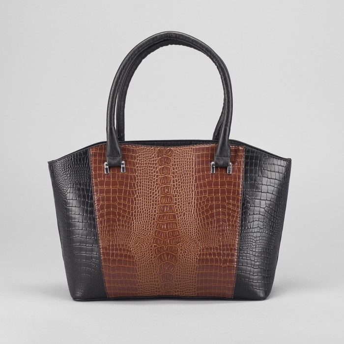 Сумка женская, 1 отдел с перегородкой, наружный карман, цвет коричневый