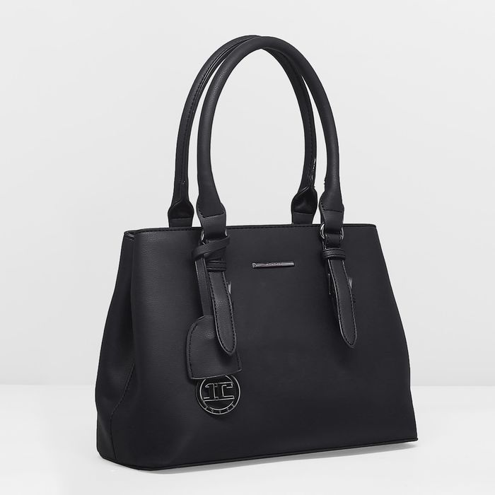 Сумка женская, 1 отдел с перегородкой, с расширением, наружный карман, цвет чёрный