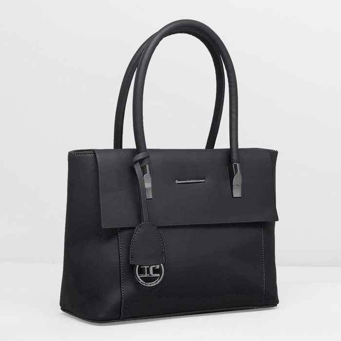 Сумка женская, 1 отдел с перегородкой, наружный карман, цвет чёрный