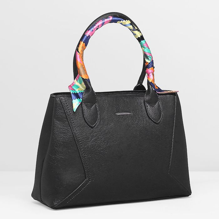 Сумка женская на молнии, 2 отдела, наружный карман, цвет чёрный