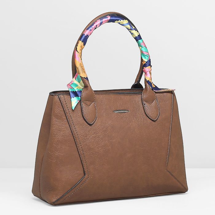 Сумка женская на молнии, 2 отдела, наружный карман, цвет хаки