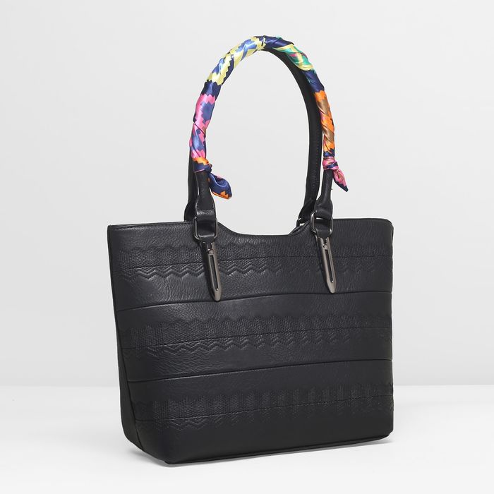 Сумка женская, 1 отдел с перегородкой, наружный карман, цвет чёрный