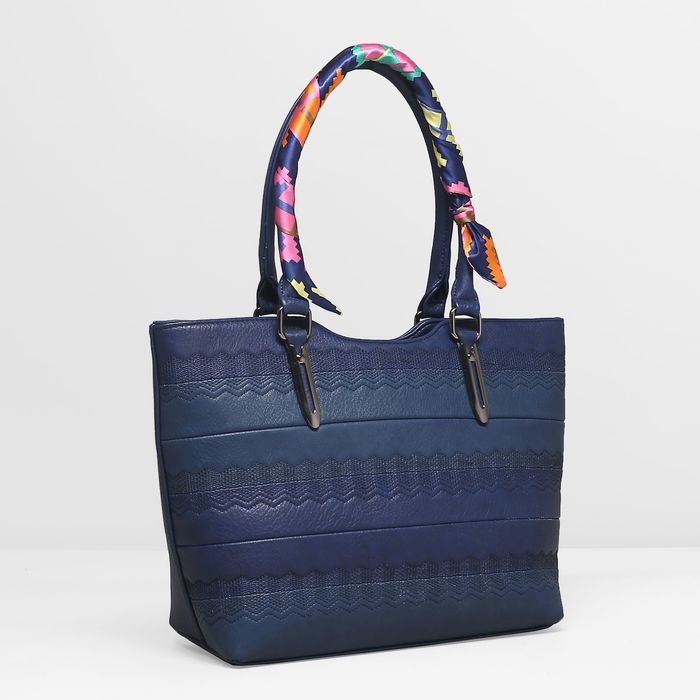 Сумка женская, 1 отдел с перегородкой, наружный карман, цвет синий