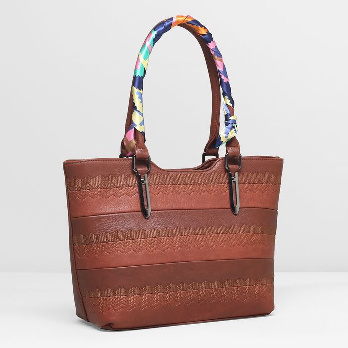 Сумка женская, 1 отдел с перегородкой, наружный карман, цвет коричневый