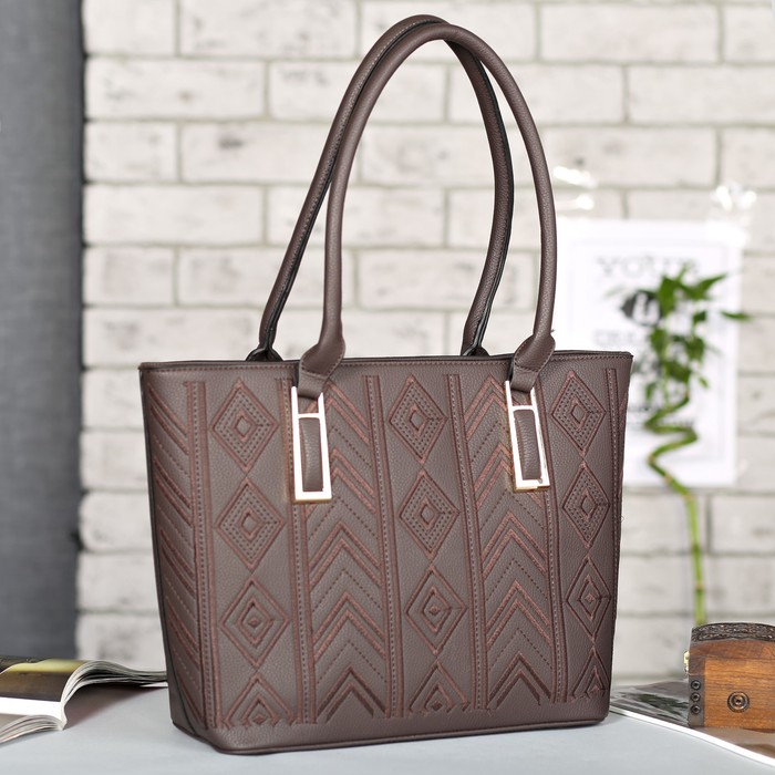 Сумка женская, 1 отдел с перегородкой, наружный карман, цвет коричневый