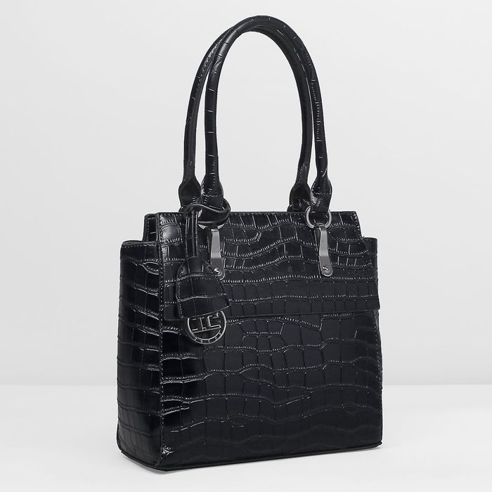 Сумка женская, 1 отдел с перегородкой, наружный карман, цвет чёрный