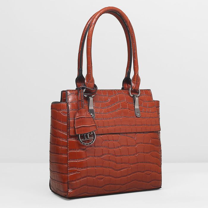 Сумка женская, 1 отдел с перегородкой, наружный карман, цвет коричневый