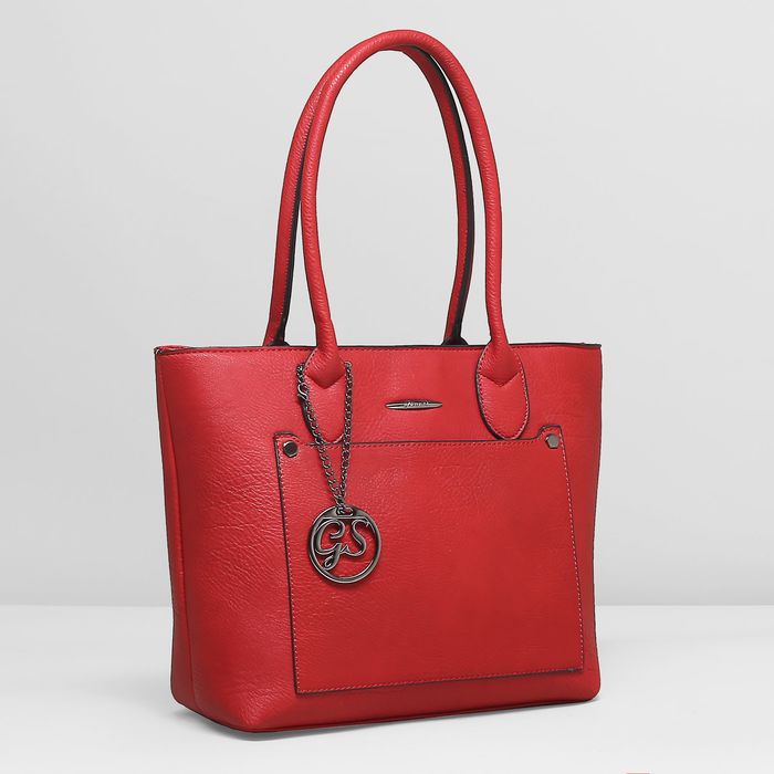 Сумка женская, 1 отдел с перегородкой, наружный карман, цвет красный