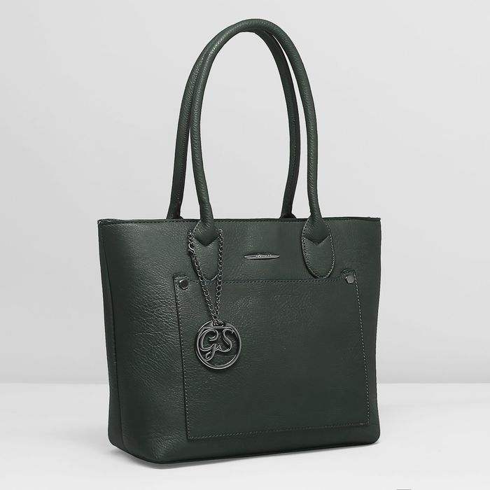 Сумка женская, 1 отдел с перегородкой, наружный карман, цвет зелёный