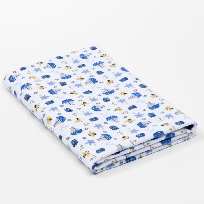 Пелёнка детская Попугай Пират 75*120 см, фланель,160 г/м2,100% хлопок