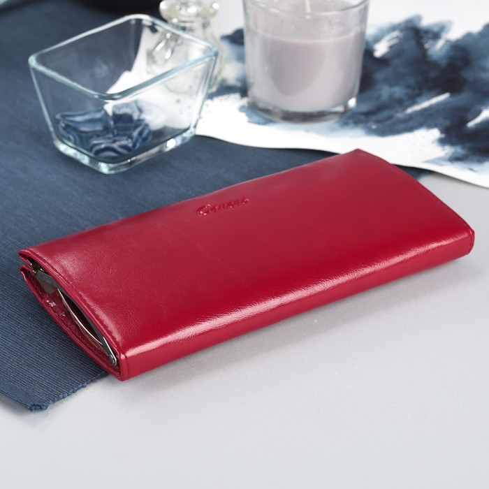 Кошелёк жен, 5 отделов, для карт, для монет, цвет красный