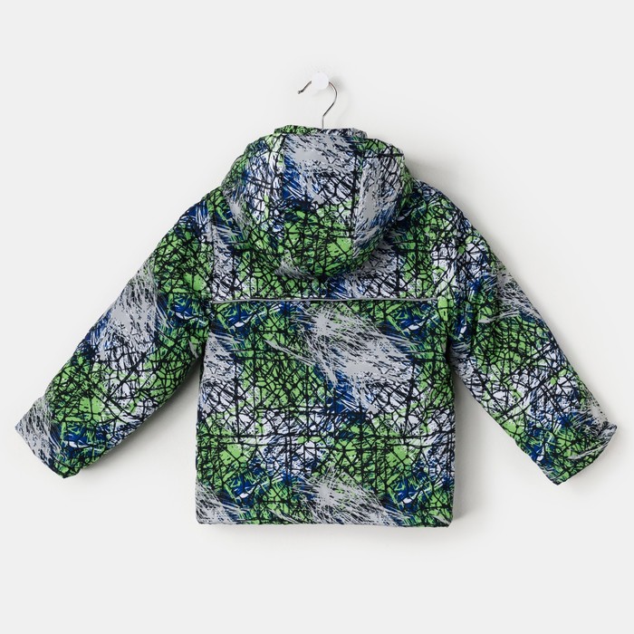 Куртка для мальчика, рост 140 см, цвет серый/зелёный КМ-10/9