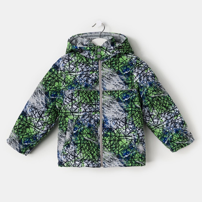Куртка для мальчика, рост 146 см, цвет серый/зелёный КМ-10/10
