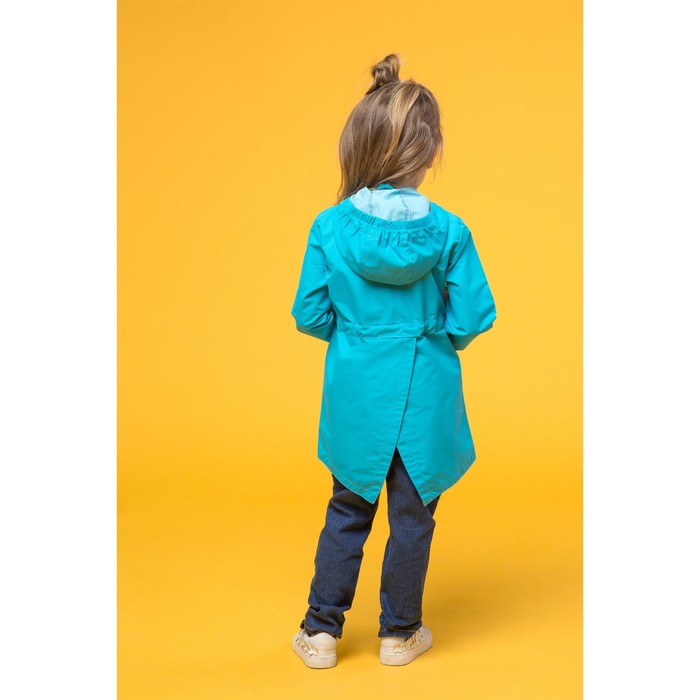 Куртка (парка) для девочки, рост 104 см (28), цвет бирюзовый ДЛ-0805